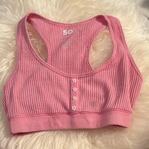 SO Pink Textured Sports Bra